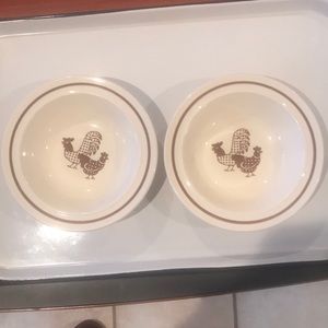 Homer Laughlin Chicken & Rooster Bowls Pair